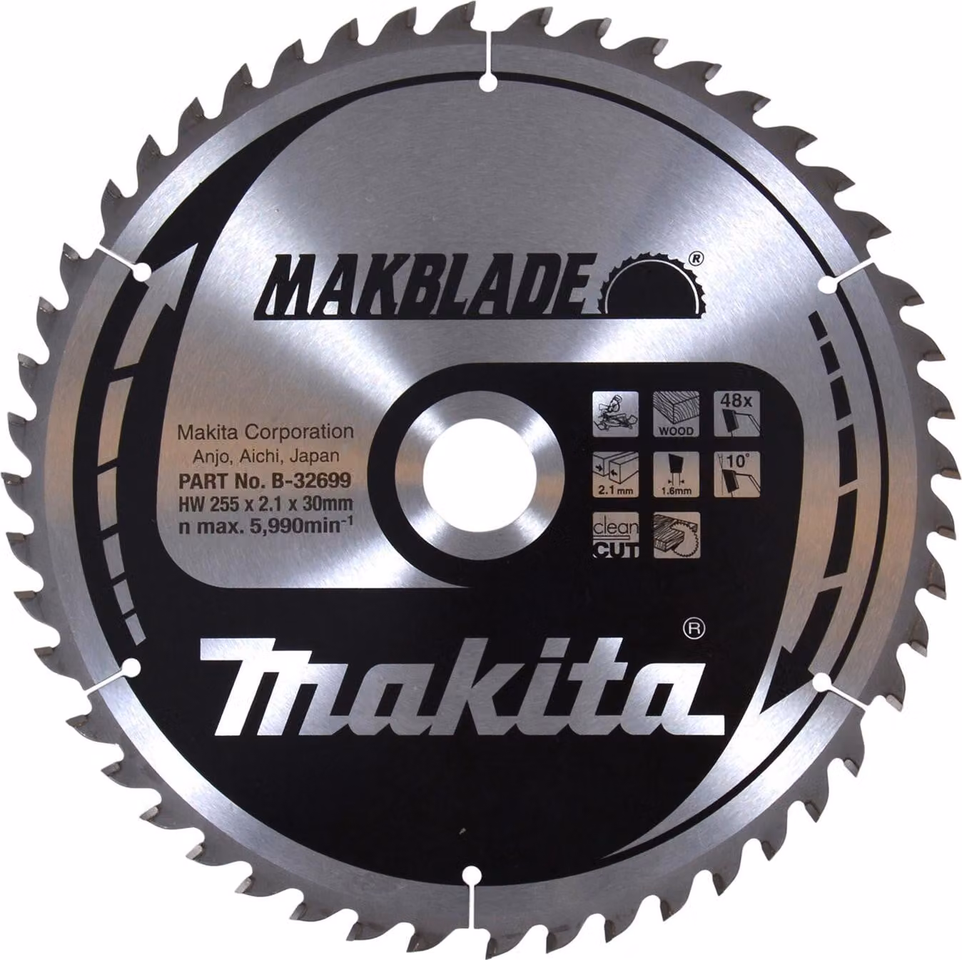 Lama per sega circolare Makita TCT, TCT TCT - 255 x 30 mm - 48 denti - legno