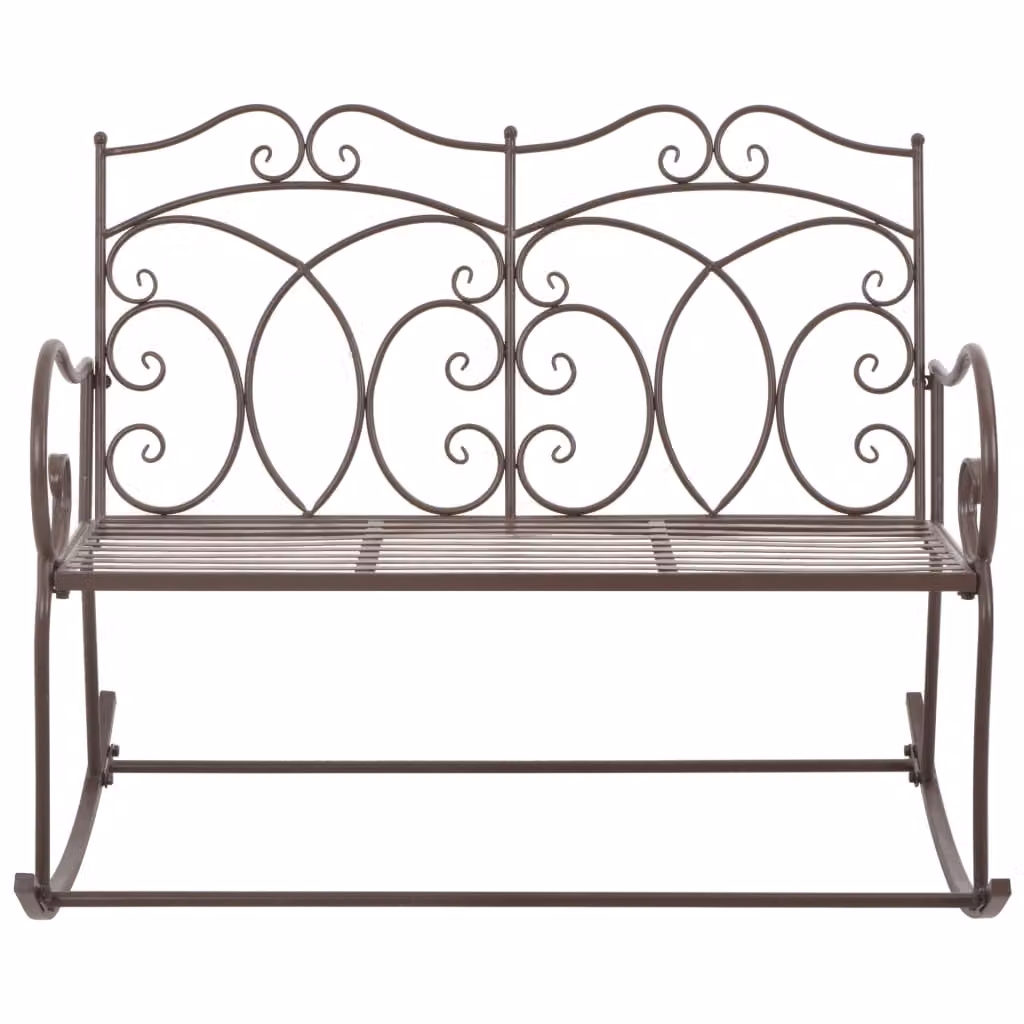 Panchina da giardino 104 cm in ferro marrone antico