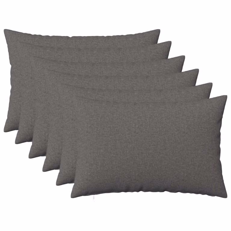 Set di 6 federe vidaXL HEERLEN grigio chiaro in tessuto poliestere, L 50 cm x P 80 cm