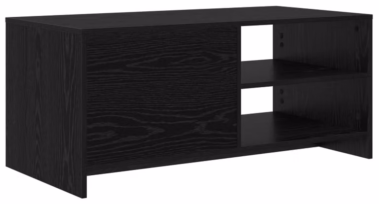 Tavolino da caffè nero, aspetto legno di quercia, dimensioni 102 x 50 x 45 cm, realizzato in materiale composito di legno