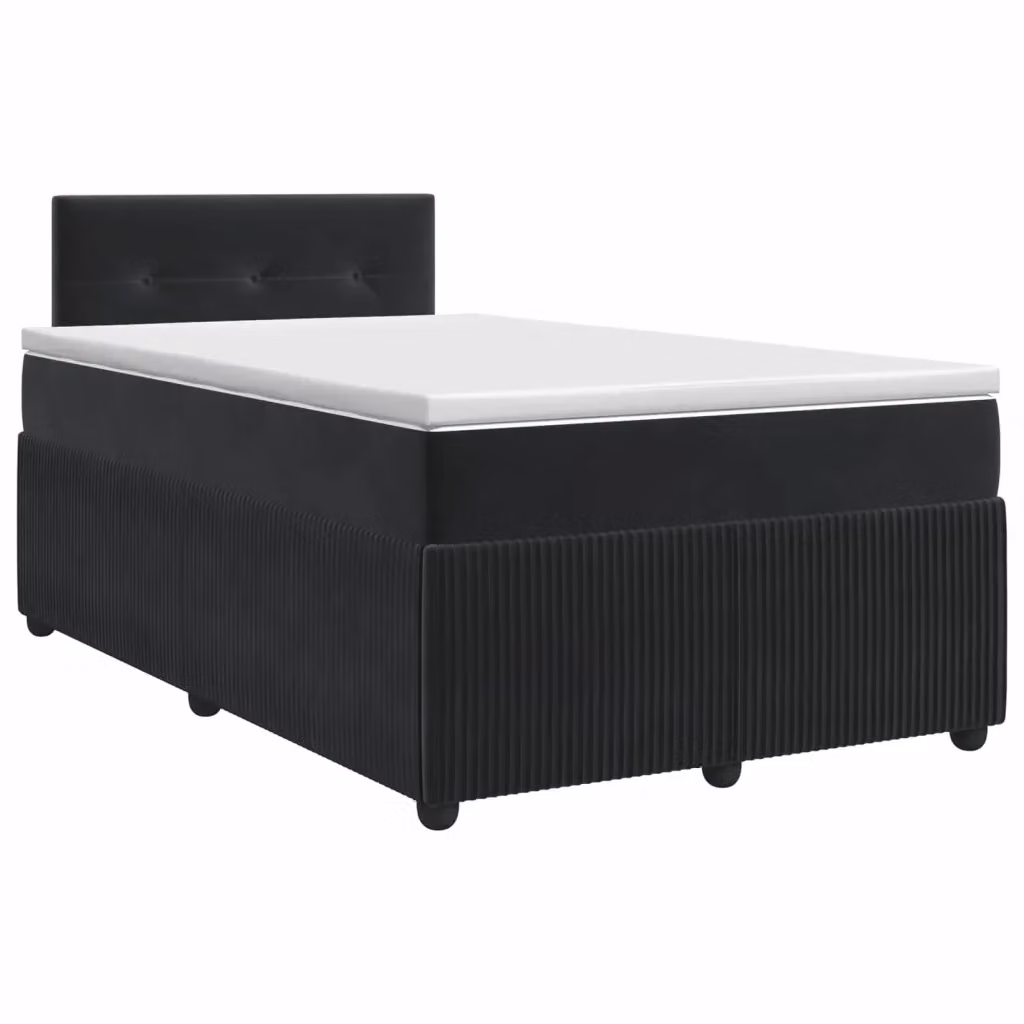 Letto box spring con materasso vidaXL in velluto nero L/P: 120 x 200 cm – 2