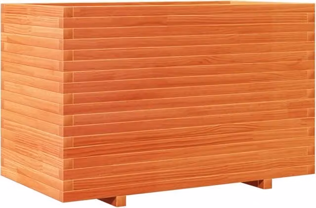 Fioriera | Cassetta per fiori | Vaso Giardino Marrone Cera 110x60x72 cm Legno Massello Pino