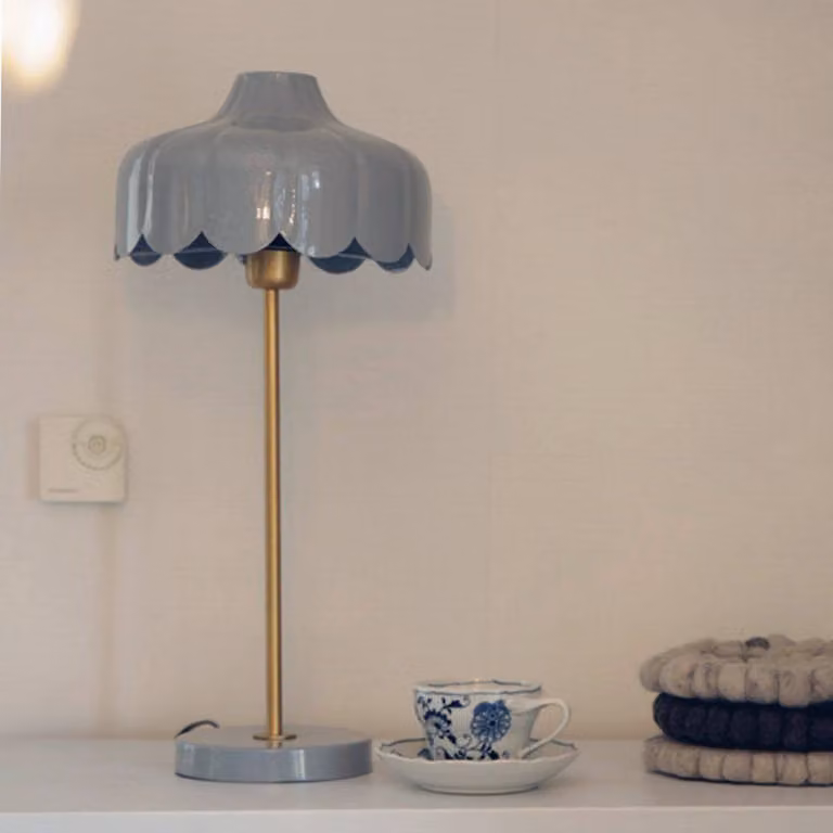 PR Home Lampada da tavolo Wells, Blu, Soggiorno / Sala da pranzo, Metallo, Lampada da tavolo