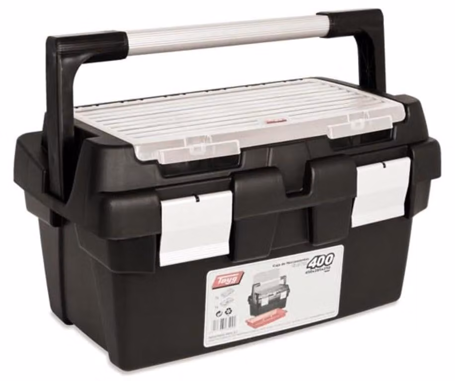 Valigetta per attrezzi da 12 litri - Plastica nera - 40x22,5x19 cm
