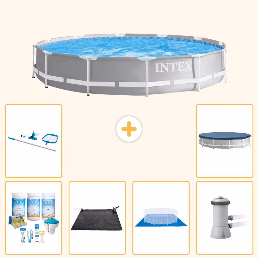 Struttura per piscina a forma di prisma - 366x76 cm - composta da 7 elementi - modello S20517