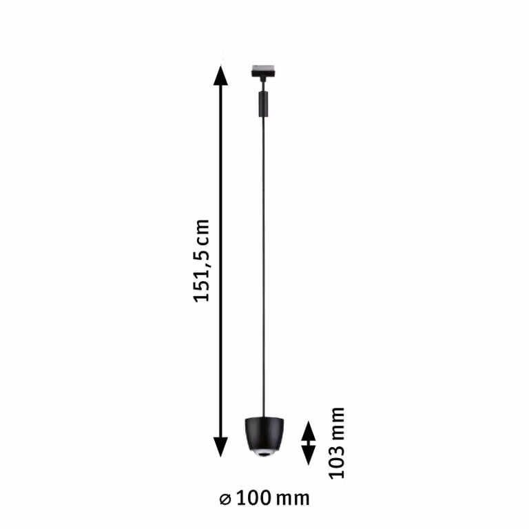 Paulmann URail Smart Lampada a sospensione su binario LED Tyros nera CCTRGB Tyros, dimmerabile, Nero, Soggiorno / Sala da pranzo, Plastica, Moderno