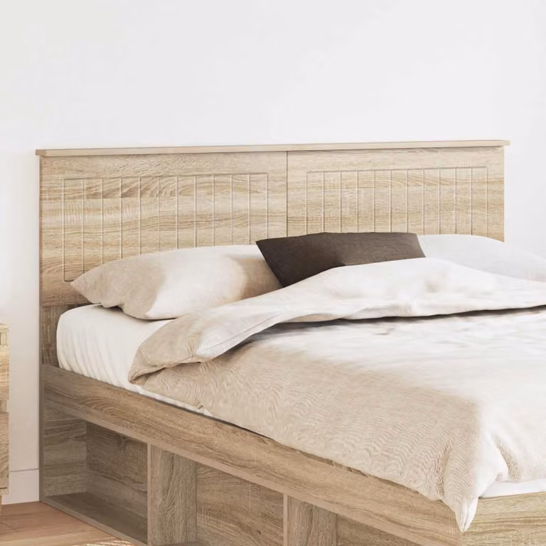 Testiera per letto moderna vidaXL in legno ingegnerizzato color rovere sonoma marrone L: 138 cm, H: 90 cm, P: 7 cm