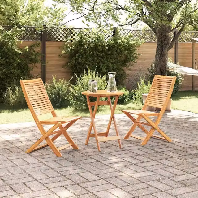 Set Bistro Pieghevole 3 Pezzi vidaXL in Legno di Acacia Marrone per Giardino e Terrazzo