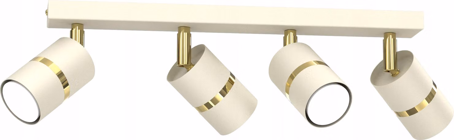 Lampada Da Soffitto Lampadario Plafon Tubolare In Metallo Led Gu10 Beige Oro Faretto Tubolare