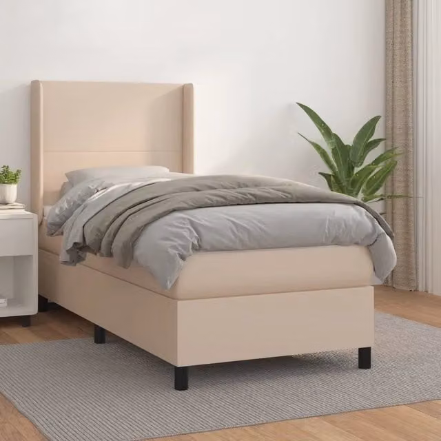Giroletto a Molle con Materasso-Struttura Letto Cappuccino 90x190 cm Similpelle 453824