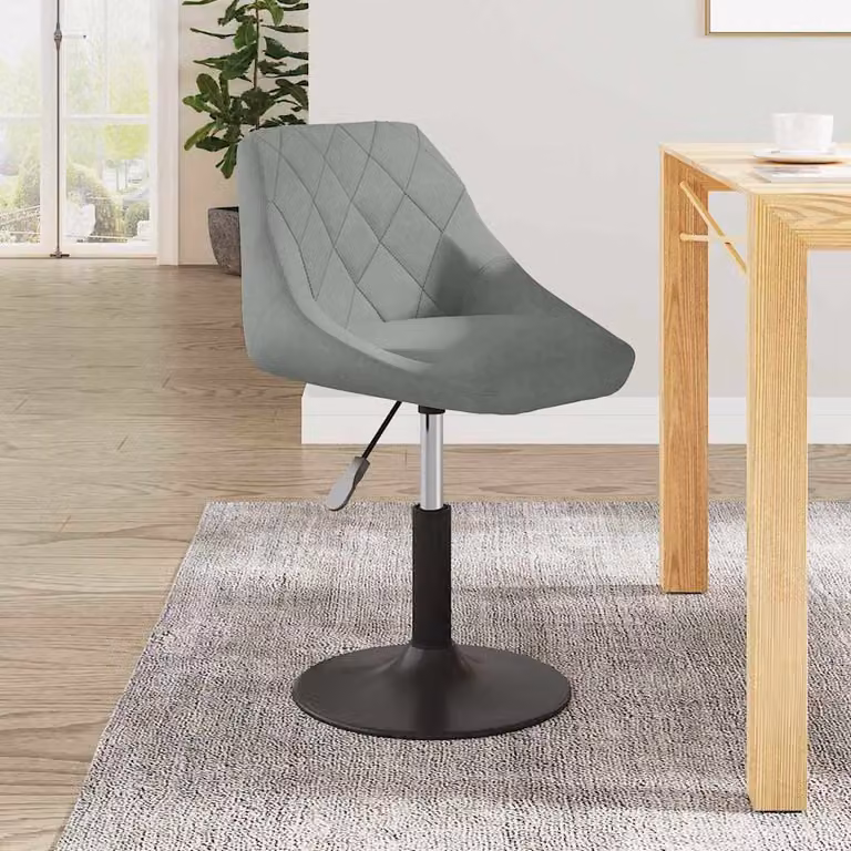 Sedia da pranzo moderna vidaXL in velluto grigio con base girevole a 360 gradi