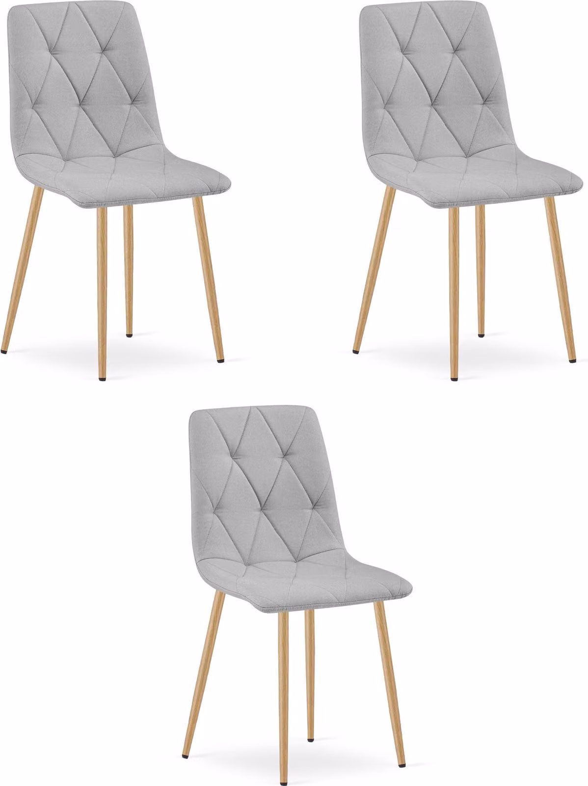 Sedia LIBRA - tessuto grigio chiaro/gambe in legno x 3