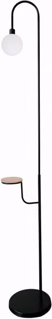 Lampada da terra Candellux Vanity nera con tavolino e paralume in vetro per socket G9 – 1
