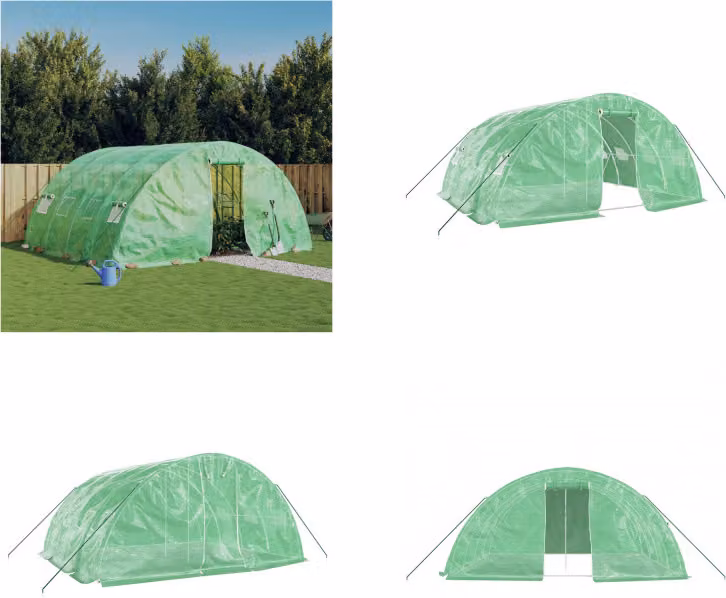 vidaXL Serra con telaio in acciaio verde 20 m² 5x4x2,3 m - Serra - Serre - Polytunnel - Serra calpestabile