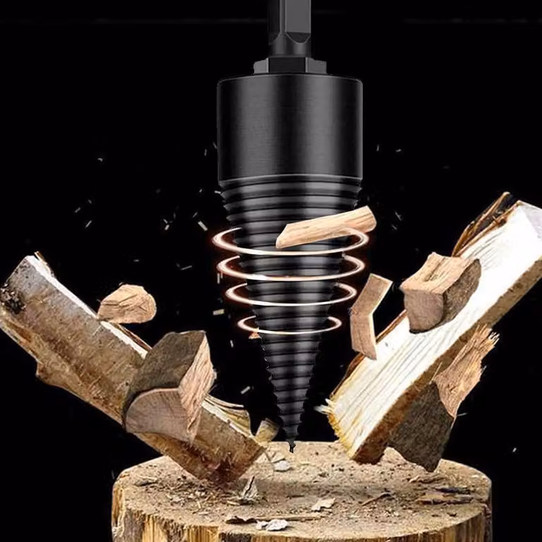 4 punte da taglio per legno, cono di perforazione da 50 mm, spaccalegna