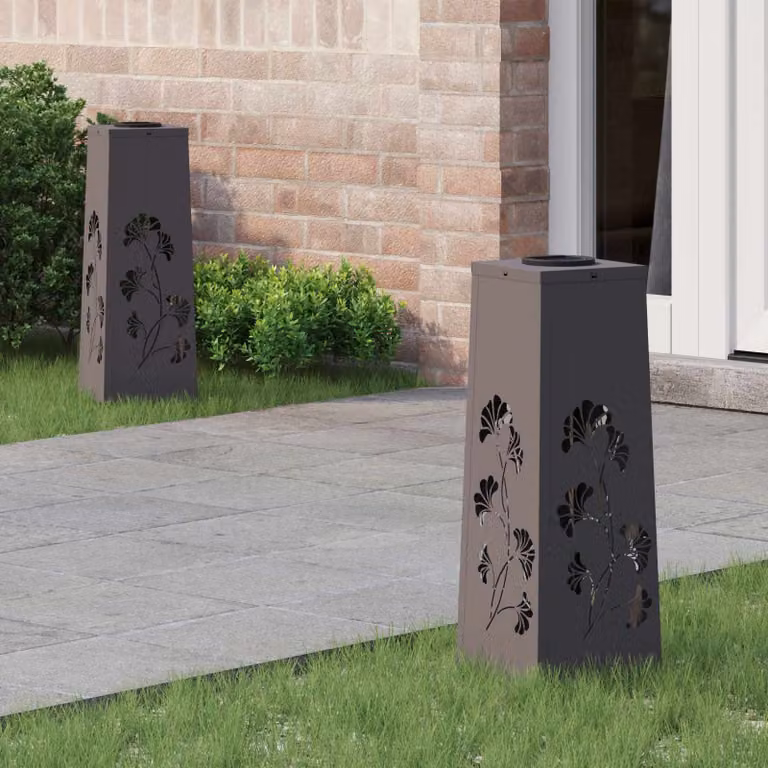 Set di 2 faretti LED solari vidaXL per sentieri e giardino, colore nero, H x L x P: 50 x 18 x 18 cm