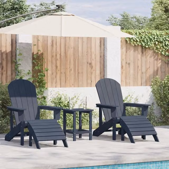 Sedia da Giardino 2 pz Navy Polietilene 3335843