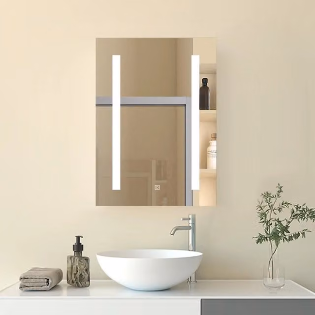 Armadietto a muro da Bagno con Specchio 50x70 cm, Bianco