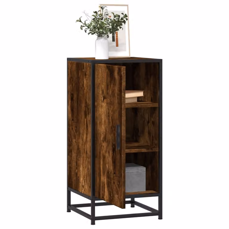 Credenza stile industrial vidaXL in MDF e metallo colore marrone L: 35,5 cm, P: 35 cm, H: 76 cm