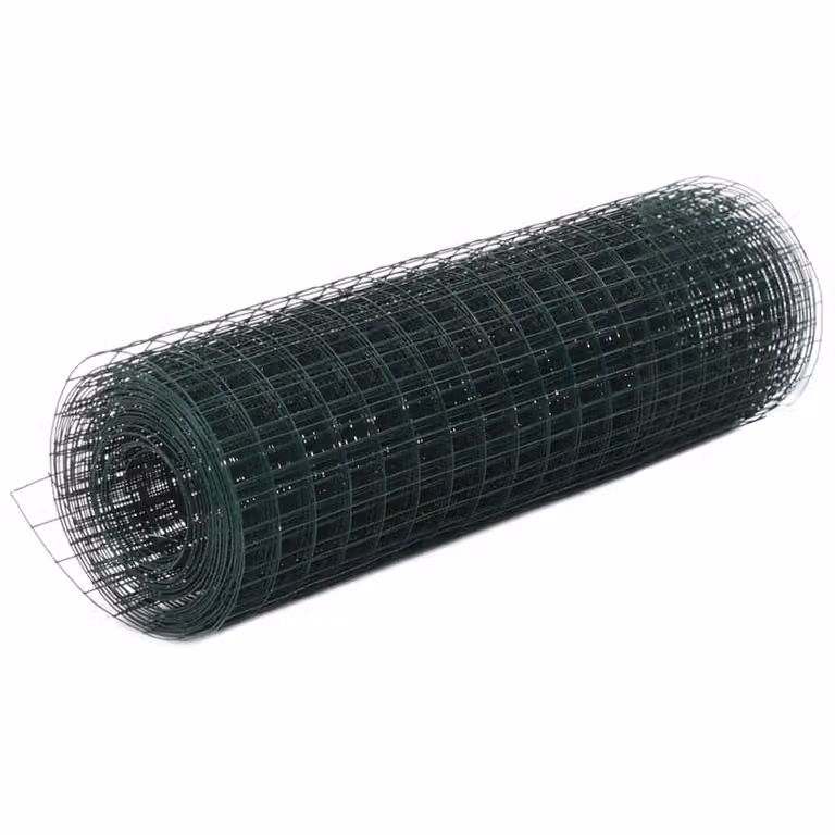vidaXL Recinzione in filo d'acciaio con rivestimento in PVC 25x0,5 m Verde