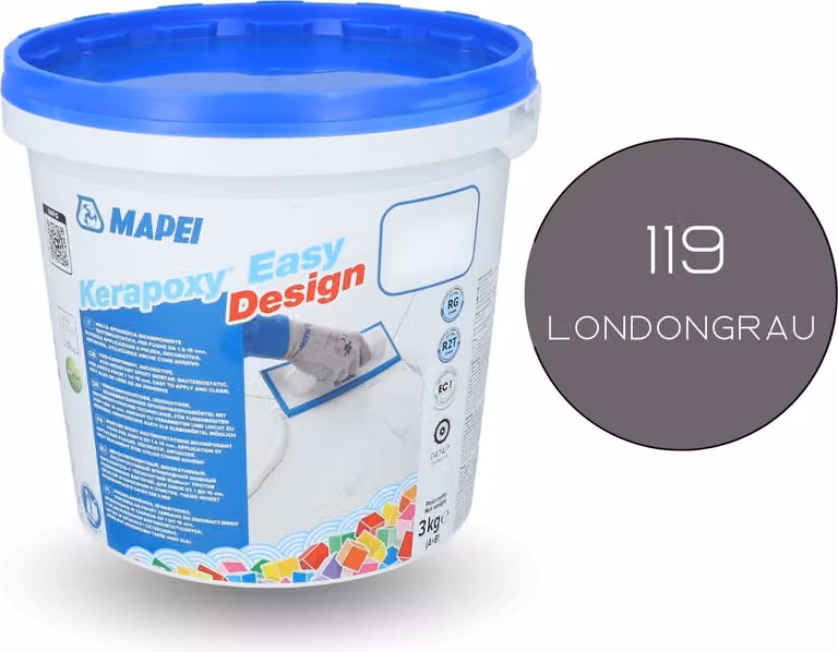 MAPEI® KERAPOXY Easy Design 2K 3 kg 119 grigio london Adesivo per fughe in resina epossidica per piastrelle