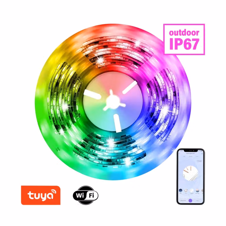 Immax NEO Smart LED strip 5m, RGB, colore CCT, dimmerabile, wifi, IP67