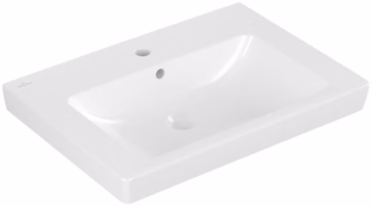 Villeroy & Boch Subway 2.0 lavabo, pour robinetterie 3 trous, avec trop-plein, 1 trou pour robinetterie, 650x470mm, 711365R1, 711365R1