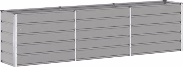 Fioriera da esterno rettangolare in metallo dal design industriale moderno HELLOSHOP26, colore grigio chiaro, L: 480 cm, P: 50 cm, H: 45 cm – 1