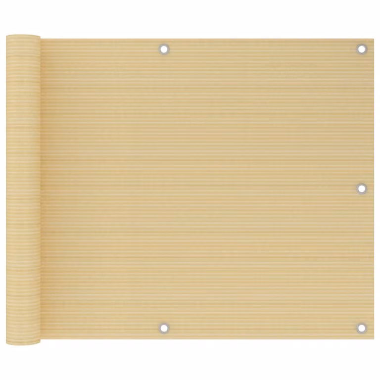 Schermo per balcone Living Store, color beige, 75x500 cm, realizzato in HDPE