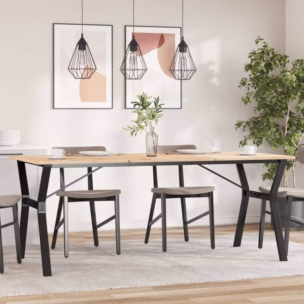 vidaXL Gambe per Tavolo da Pranzo a Y in Metallo Verniciato, Stile Industriale, L/P/H: 180 x 80 x 73 cm