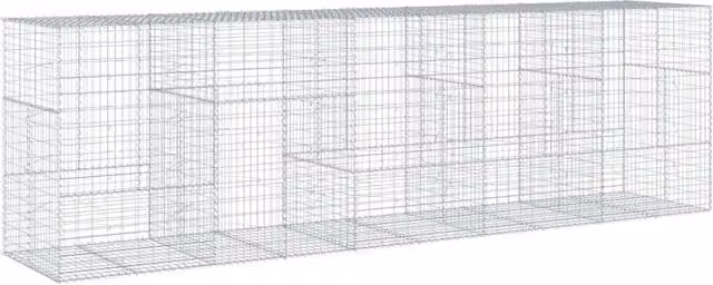 Gabbione recinto a gabbia muro di contenimento con coperchio in ferro zincato argento L/P/H: 500 x 100 x 150 cm