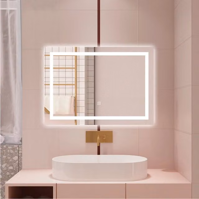 AICA Specchio da bagno 80 x 150 cm, dimmerabile, interruttore touch, Funzione Memoria, antiappannamento, 3 colori