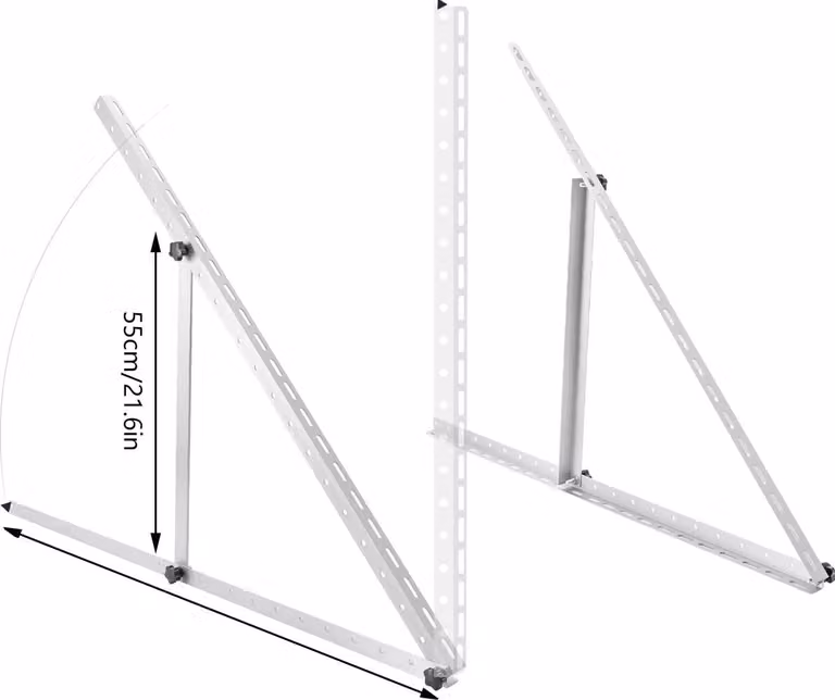 Staffe di montaggio per moduli solari, angolo regolabile, alluminio resistente, argento