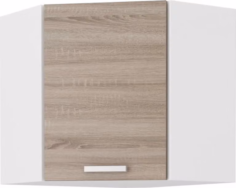 Armadietto basso ad angolo DAGA - 58x58 cm, rovere tartufo / bianco