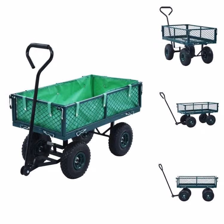 vidaXL Carrello da giardino verde 250 kg - Carrello e carrello manuale