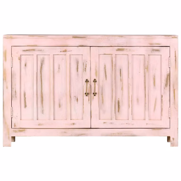 SYFAX™ Credenza Rosa Chiaro 110x35x70 cm in Legno Massello di Mango
