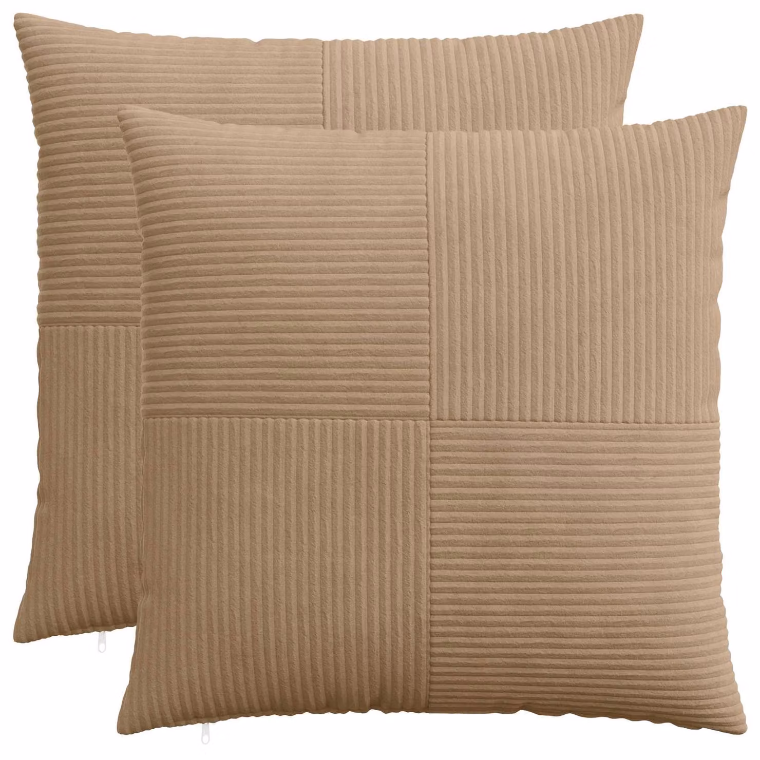 Set di 2 federe vidaXL ALMELO in velluto a coste marrone, L 65 cm x P 65 cm