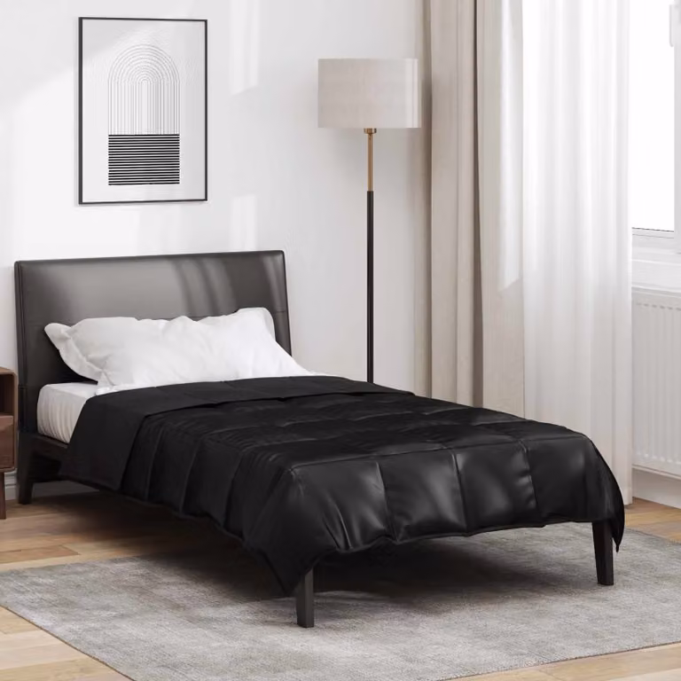 vidaXL Piumone Estivo Nero in Microfibra e Cotone L 140 x H 220 cm