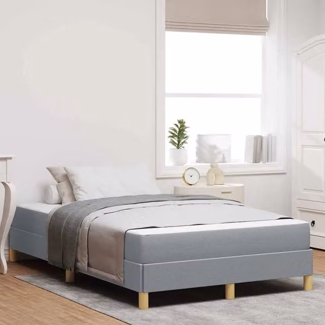 Letto moderno con materasso a molle a tasche vidaXL in tessuto grigio L/P: 120 x 200 cm – 1