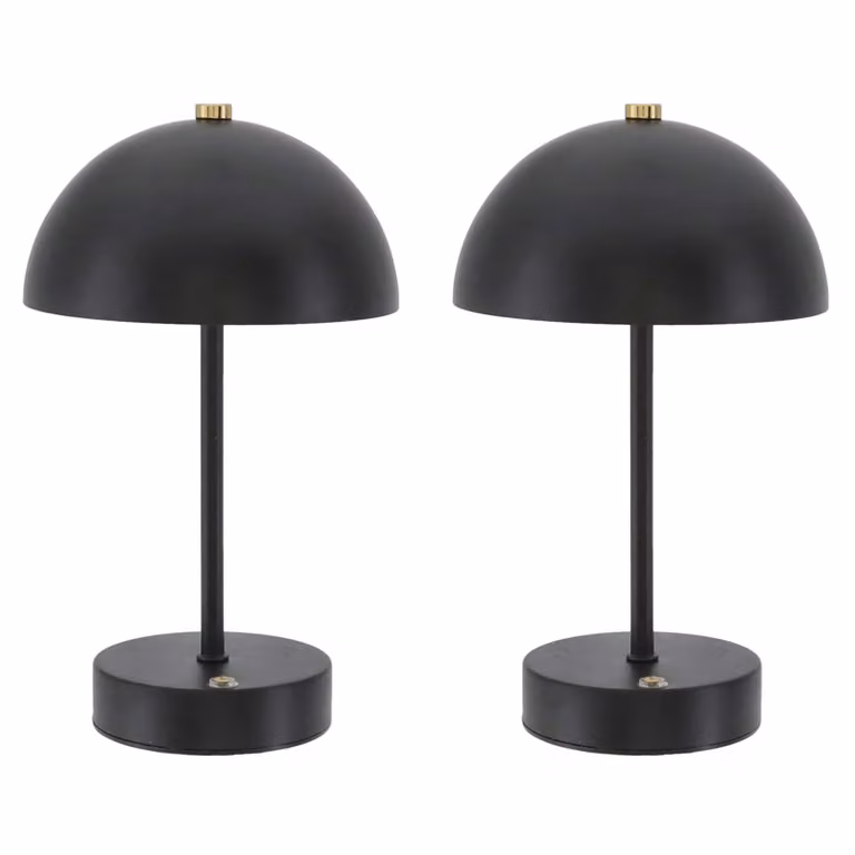 Set da 2 lampade da tavolo a LED ricaricabili con funzione touch, lampada da comodino in metallo nera, lampada da tavolo con 3 tonalità di bianco, dimmerabile, lampada da scrivania, lampada da notte, lampada da lettura