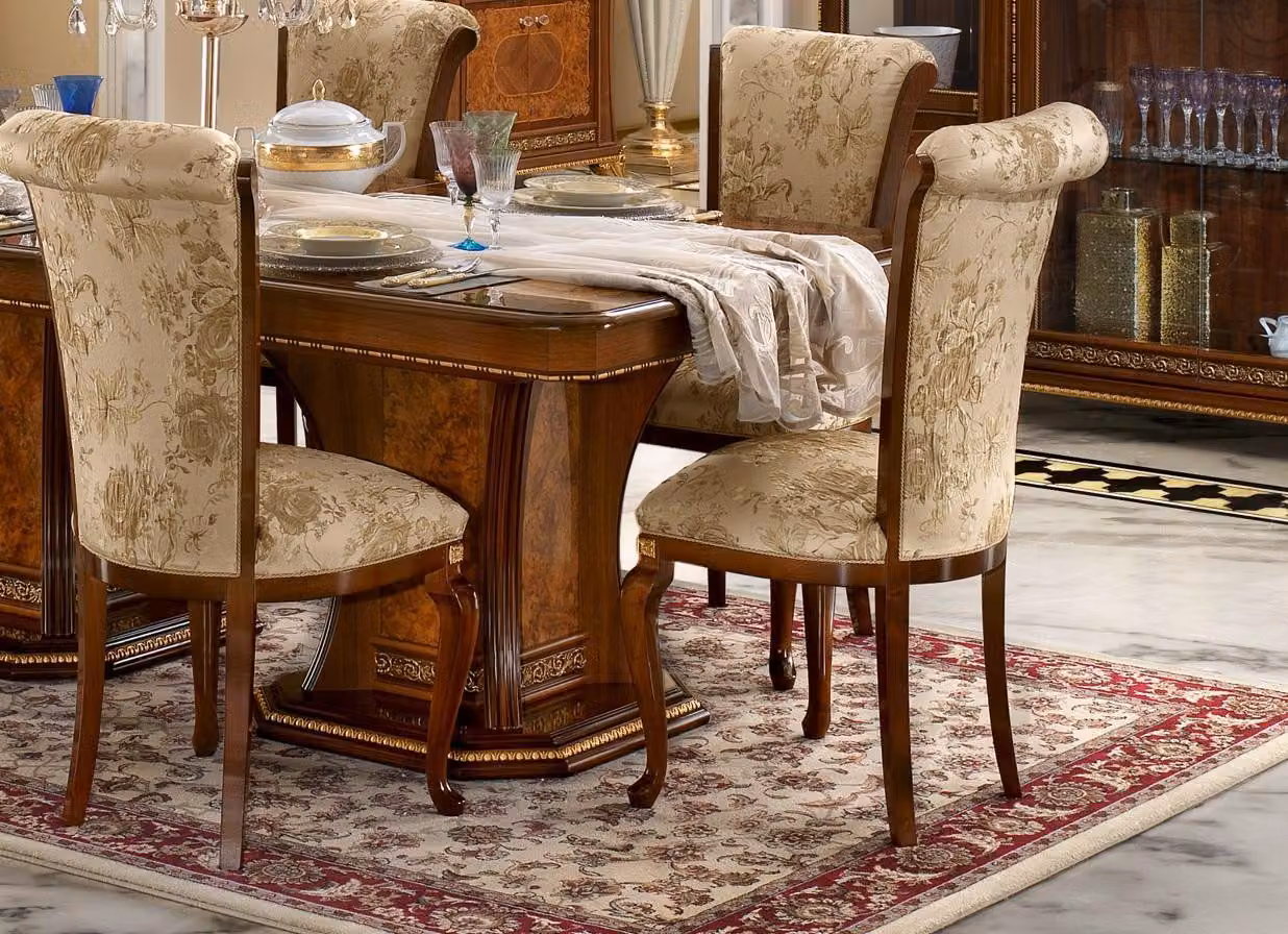 Stuhl Holz Braun Italienische Möbel Polster Wohnzimmer Lehn Stühle Luxus Sessel