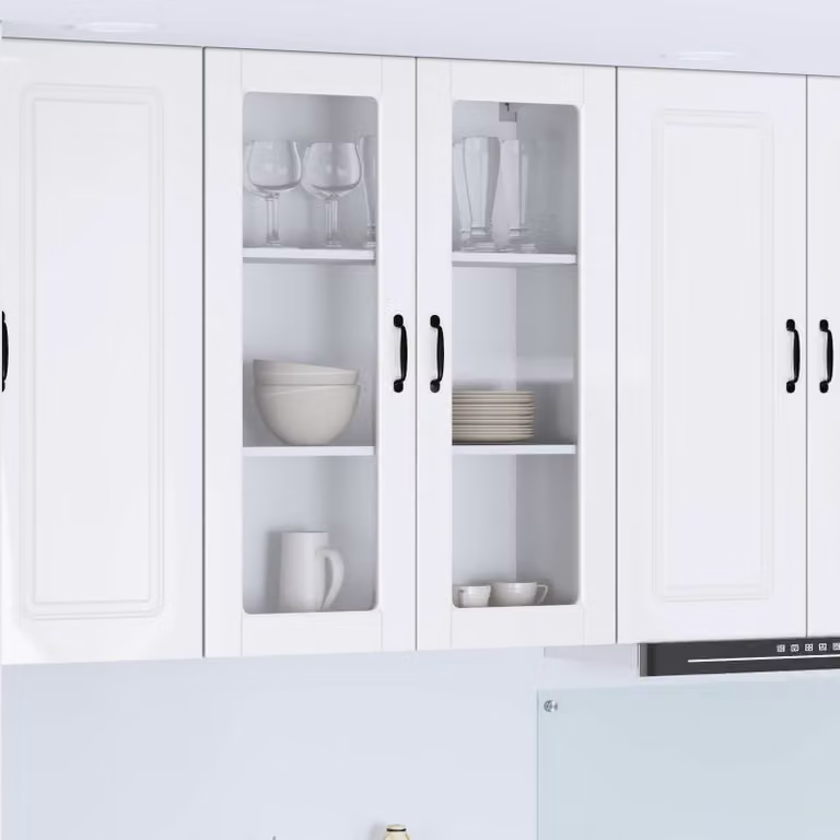 vidaXL Pensile da cucina Kalmar Bianco Lucido L: 80 cm, P: 31 cm, H: 100 cm