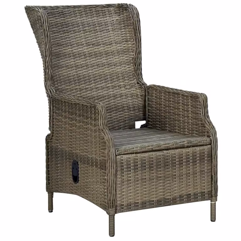 Set da pranzo da giardino vidaXL in polyrattan marrone e nero con tavolo in vetro, 9 pezzi
