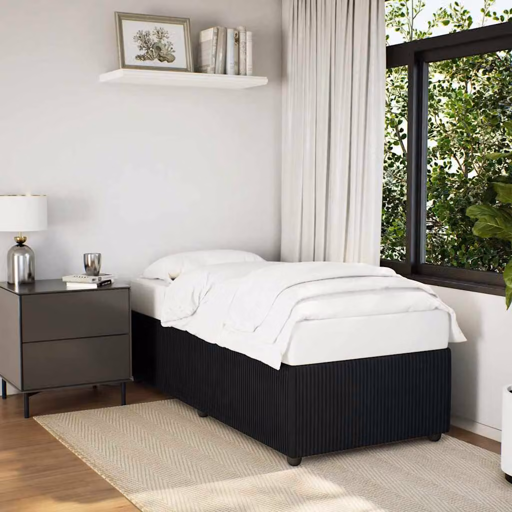 vidaXL Giroletto senza Materasso in Velluto Nero L: 100 cm, P: 200 cm – 1