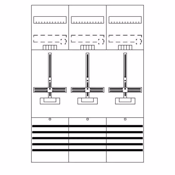 Contatore 7RE 3Z precablato - Pannello contatori 3 contatori kWh 0 righe DF37C3