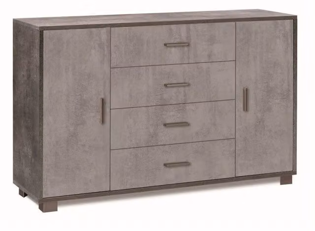 Mobile 2 Ante 4 Cassetti Kit Ossido Nero cm 136x41x86h - Sarmog