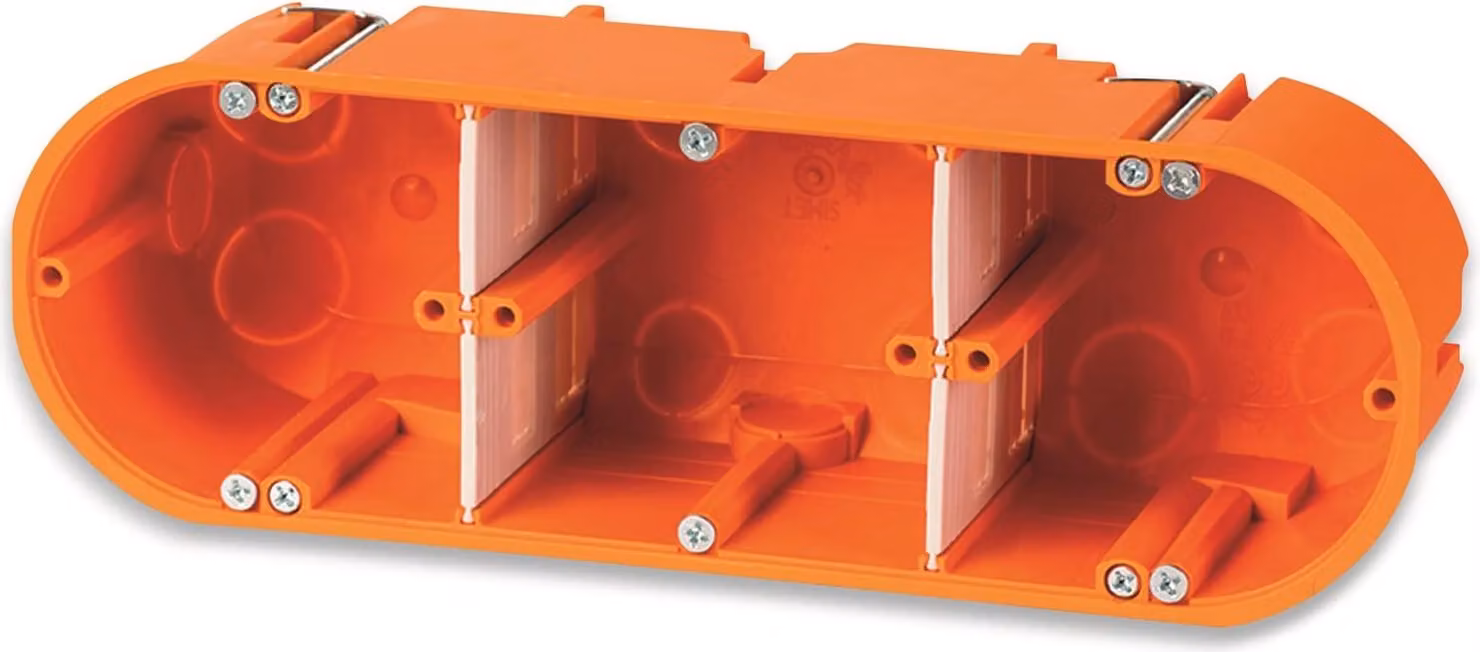 Scatola per apparecchi da parete a cavità solida, 210x68x63 mm, versione tripla, IP30