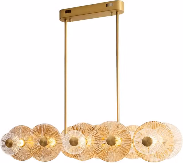 Lampada a sospensione Allure Maxlight in vetro e metallo oro con luce LED calda