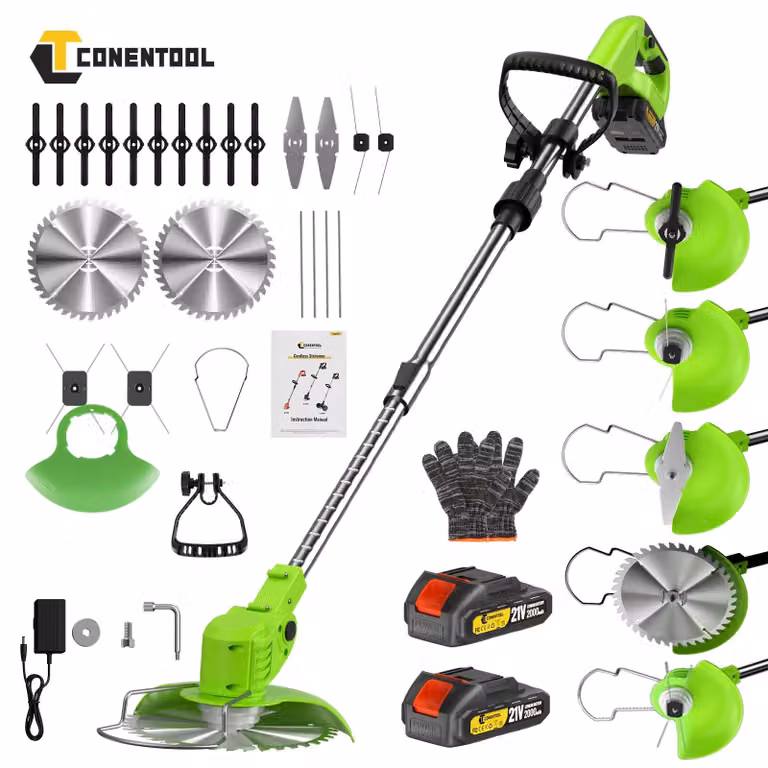 Tagliasiepi a batteria, altezza regolabile, accessori versatili, due batterie