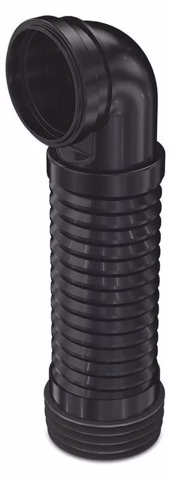 Raccordo flessibile con curva a 90° per WC sospeso, 205-370 mm